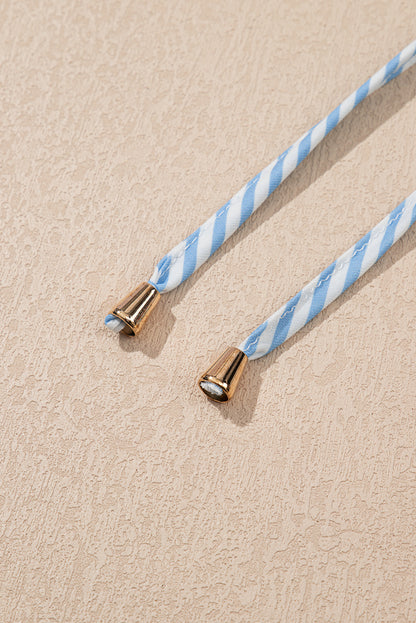 Sky Blue Floral Contrast Edge Layered Short Sleeve Mini Dress