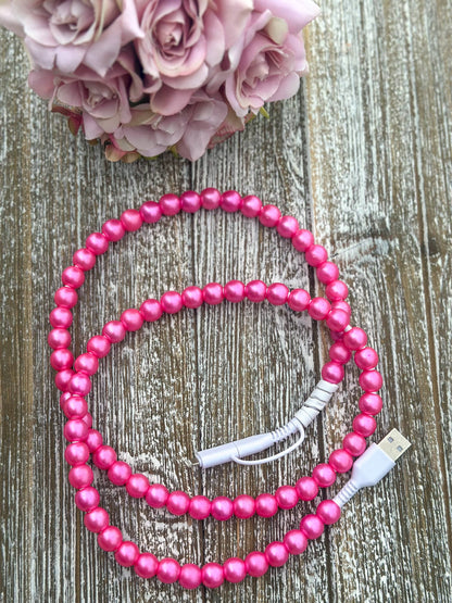 Cute Beaded 2 in 1 Phone Charger Cables