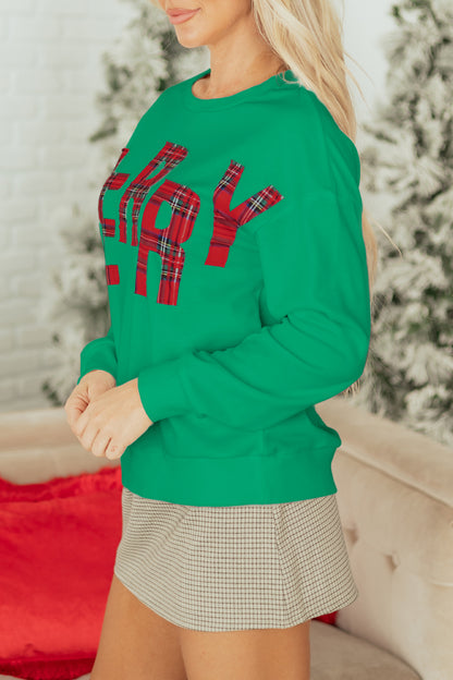 Sea Green Plaid MERRY Christmas Vacation Sweatshirt