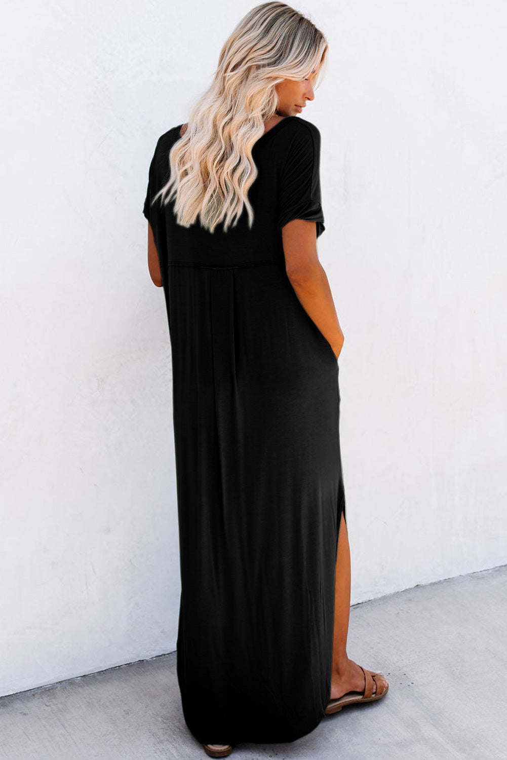 t shirt maxi dress with pockets Maxi T-Shirt Dress - / Black- Size2XS