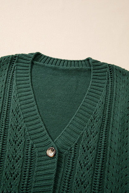 Canton Open Knit Drop Shoulder Sweater Cardigan