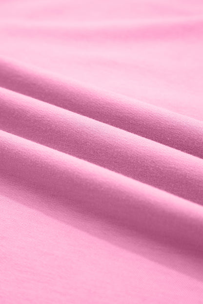 Bonbon Solid Loose V Neck Half Sleeve Tee and Shorts