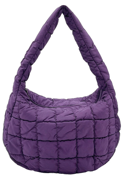 12" Small Quilted Puffer Tote Bag