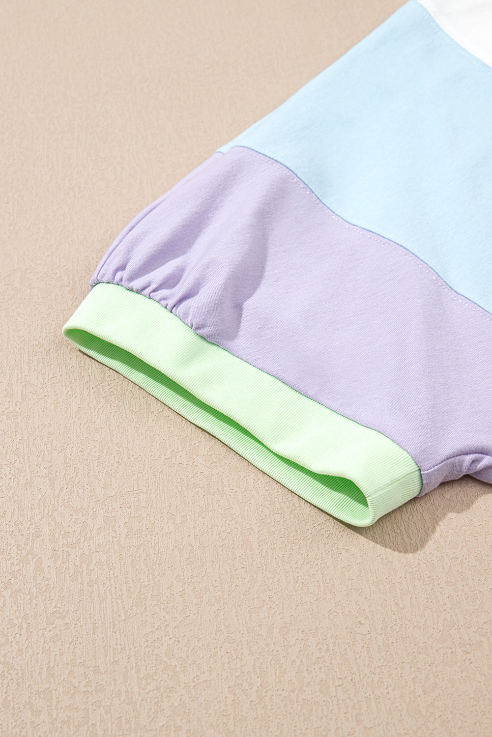 White Color Block Patchwork Half Sleeve Oversized T Shirt