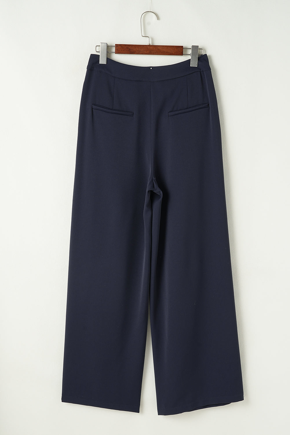 Dirty blue Dual Buttoned High Waist Pleated Wide Leg Pants