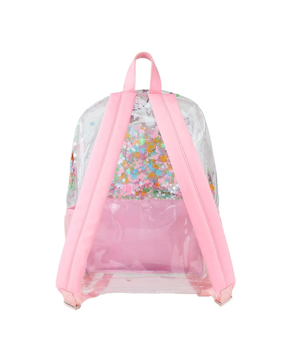 Pink Flower Glitter Confetti Backpack & Lunchbox Matching Set