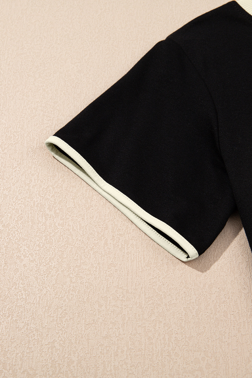 Black Colorblock Edge Drop Shoulder T Shirt and Skort 2Pcs Set