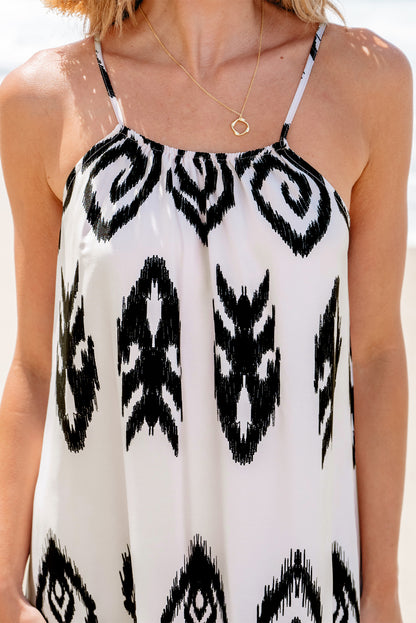 Black Western Aztec Printed Fashion Vacation Sundress