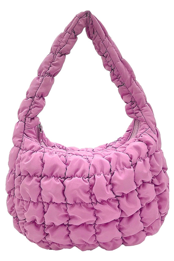 12" Small Quilted Puffer Tote Bag