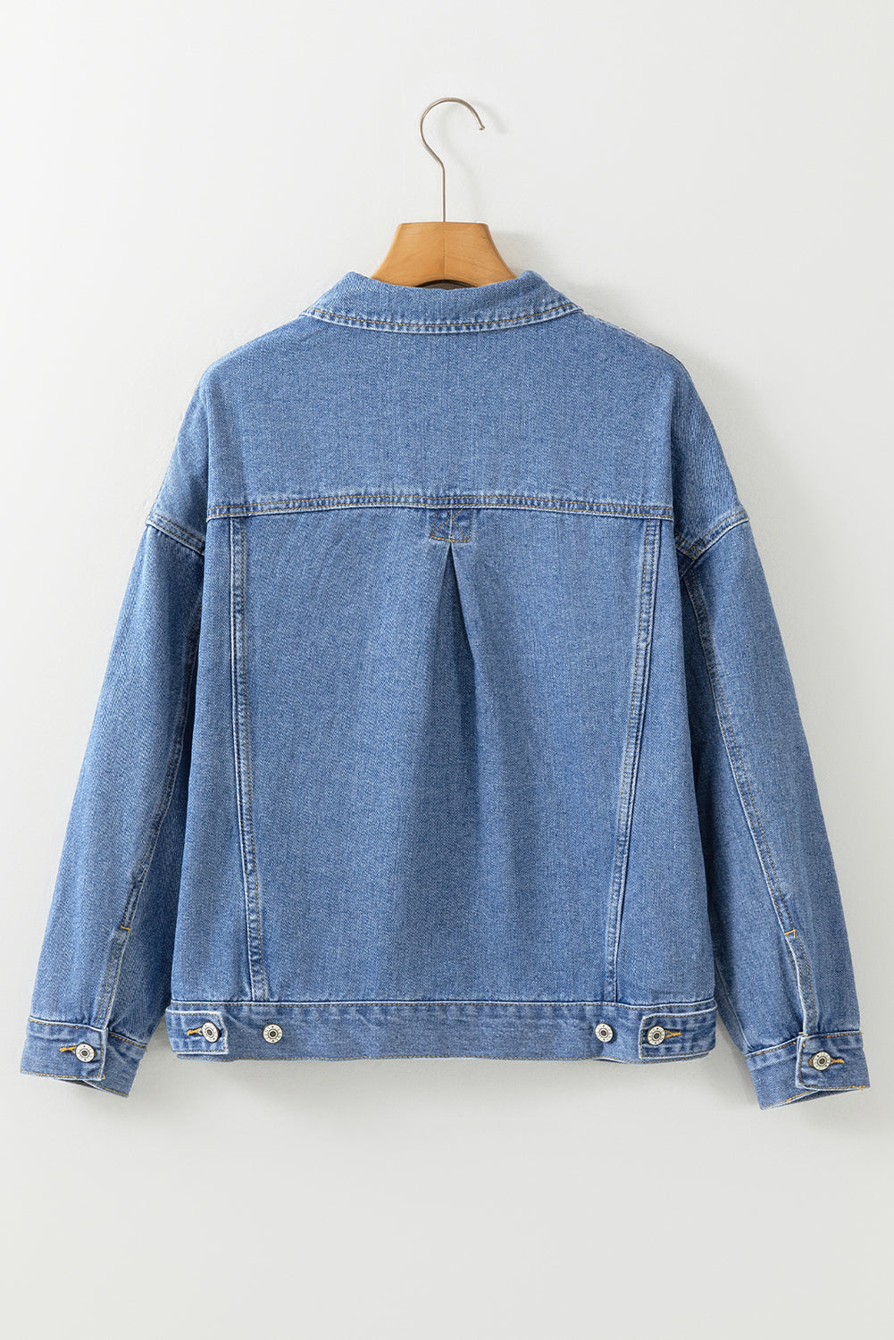 Light Blue Washed Oversize Pocketed Denim Jacket