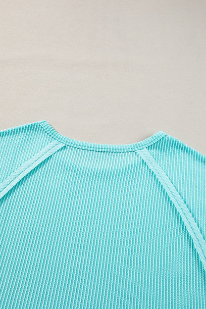 Plus Size Textured Round Neck Short Sleeve Top