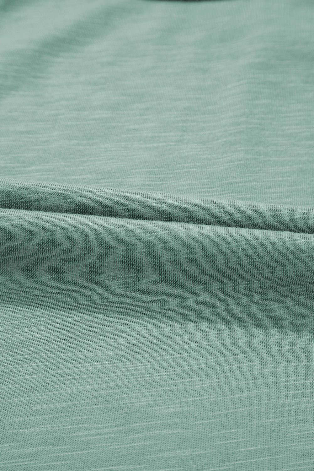 Mist Green Metallic Sheen Edge Scoop Neck Tank Top