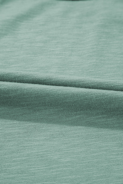 Mist Green Metallic Sheen Edge Scoop Neck Tank Top