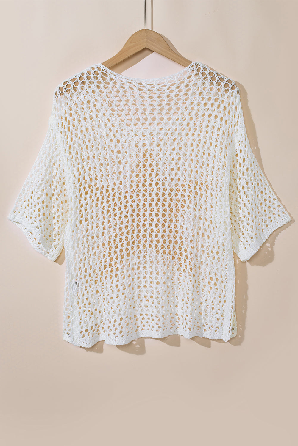 White Star Graphic Crochet Knitted Summer Sweater Top