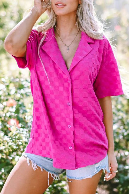 Button Up Dropped Shoulder Shirt