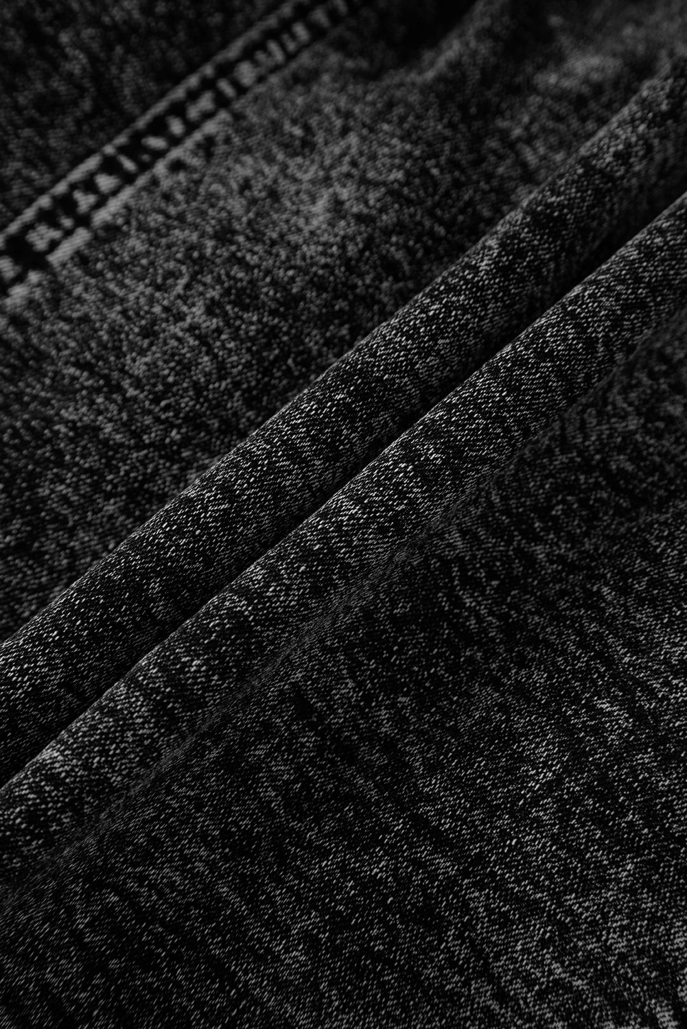 Black Drawstring High Waist Pocketed Denim Shorts