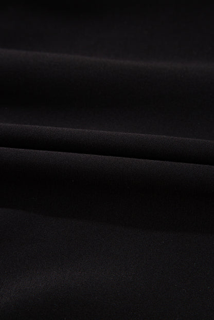 Black Contrast Collar Patchwork Zip Front Romper