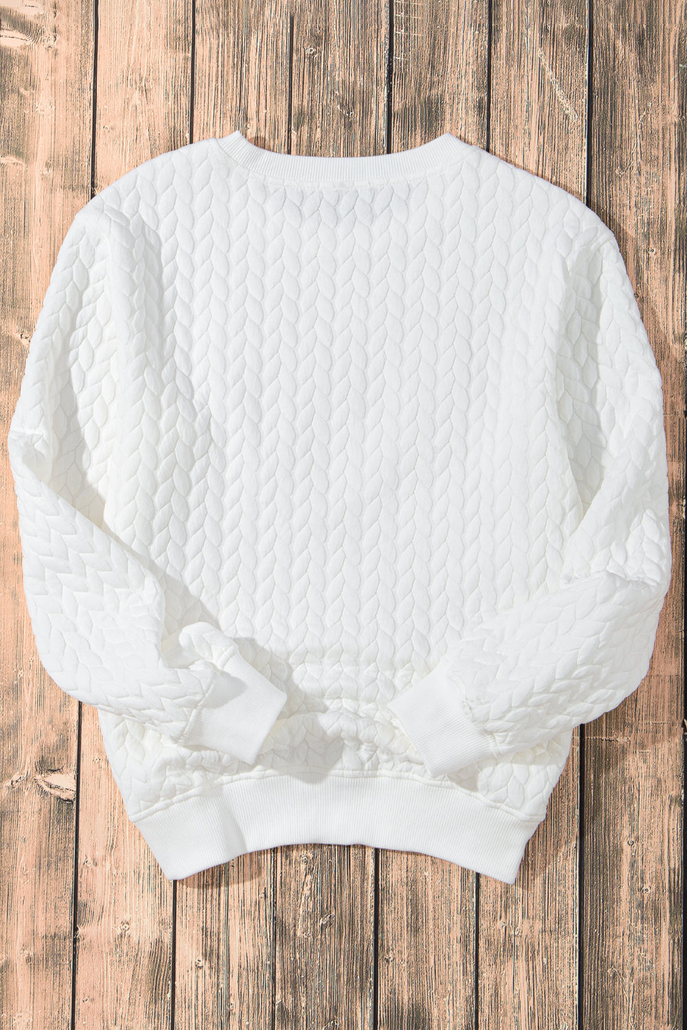 White Heart XOXO Chenille Embroidered Textured Sweatshirt