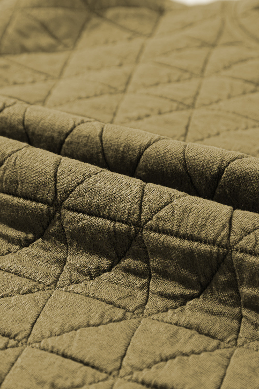 Sage Green Solid Quilted Pullover and Pants Outfit