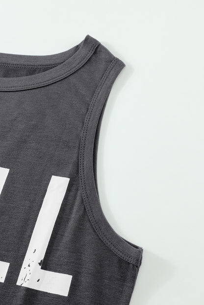 Gray CHILL Graphic Print Tank Top