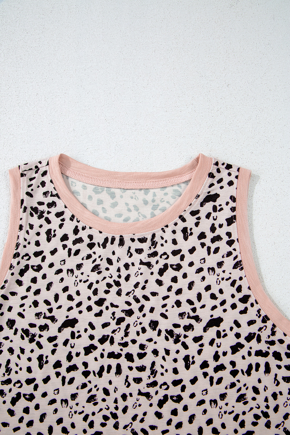 Leopard Print Round Neck Tank Top