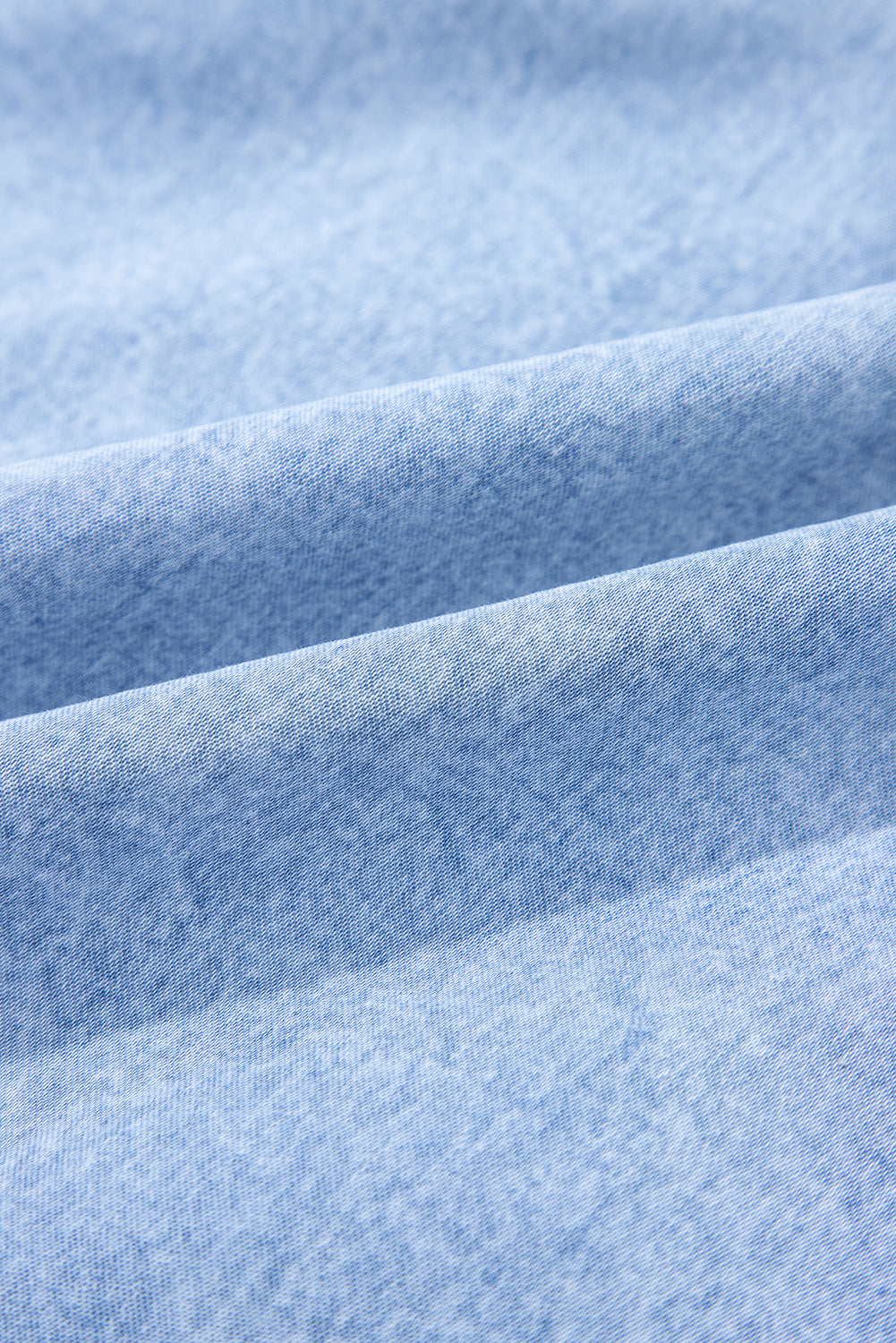 Beau Blue Bow Detail Spaghetti Straps Ruffle Hem Denim Short Dress