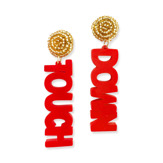 Red Touch Down Earrings