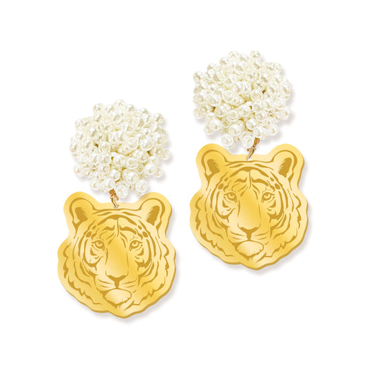 Mirrored Gold Tiger Earrings