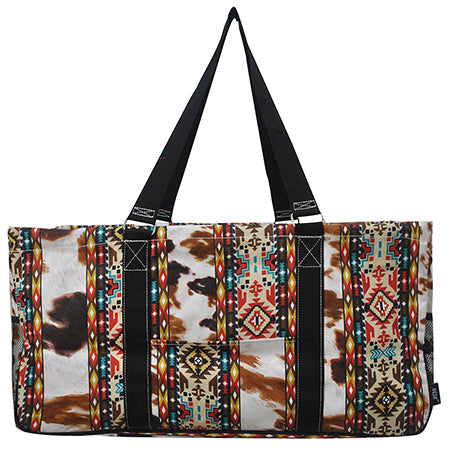 23" Tribal Cow Print Utility Bag