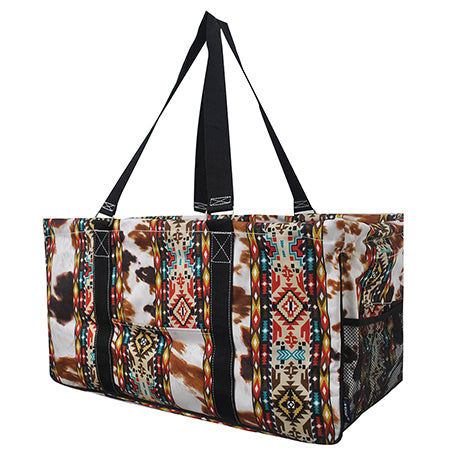 23" Tribal Cow Print Utility Bag