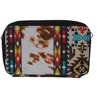 Tribal Cow print Canvas All in One Wallet