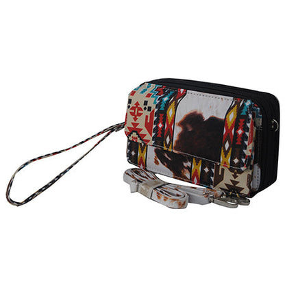 Tribal Cow print Canvas All in One Wallet