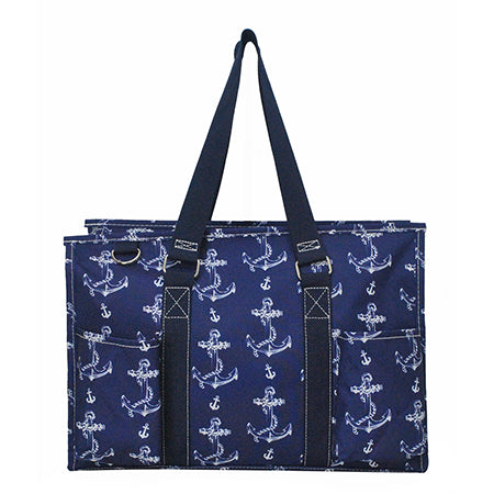 15" Vintage Anchor Zippered Caddy Organizer Tote Bag