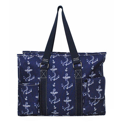 15" Vintage Anchor Zippered Caddy Organizer Tote Bag