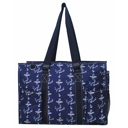 18" Vintage Anchor Zippered Caddy Large Organizer Tote Bag