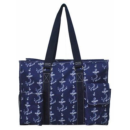 18" Vintage Anchor Zippered Caddy Large Organizer Tote Bag