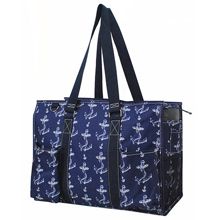 18" Vintage Anchor Zippered Caddy Large Organizer Tote Bag