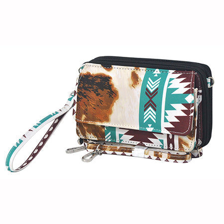 Western Cow Canvas All in One Wallet