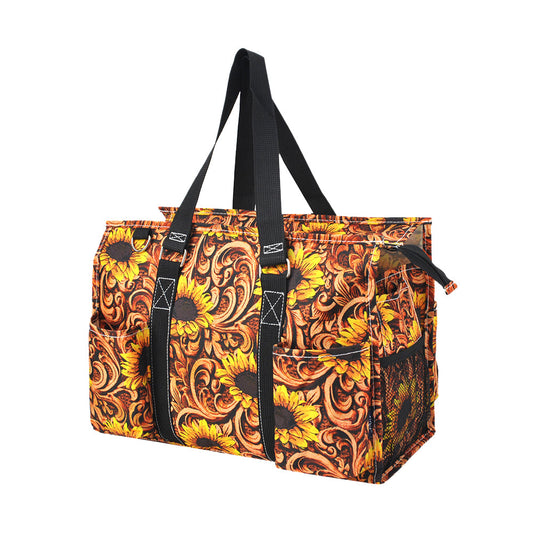 15" Sunlit Flourish Zippered Caddy Organizer Tote Bag