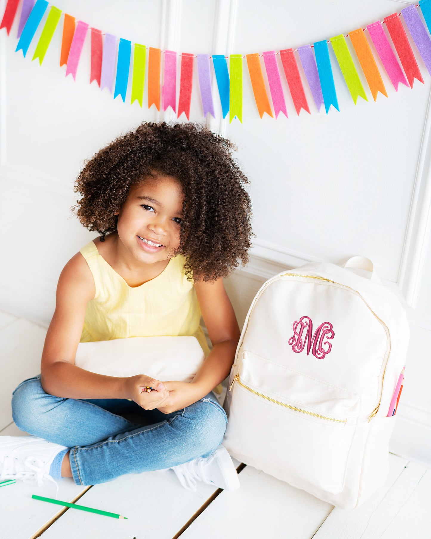 Personalized Creme Kids Backpack