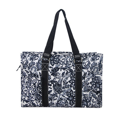 15" Damask Bliss Zippered Caddy Organizer Tote Bag