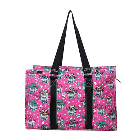 18" Disco Cowgirl Zippered Caddy Large Organizer Tote Bag