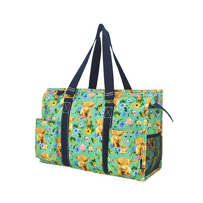 15" Soft Bovine Beauty Zippered Caddy Organizer Tote Bag