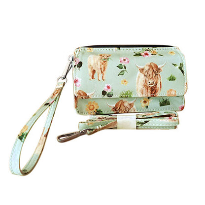 Floral Cow Canvas All in One Wallet