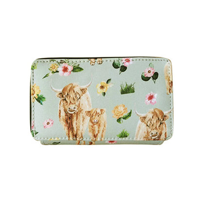 Floral Cow Canvas All in One Wallet