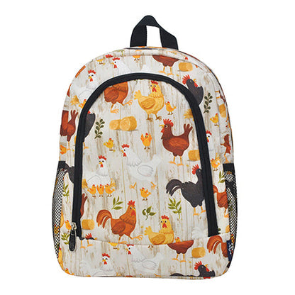 Chicken Farm Medium Size Canvas Backpack