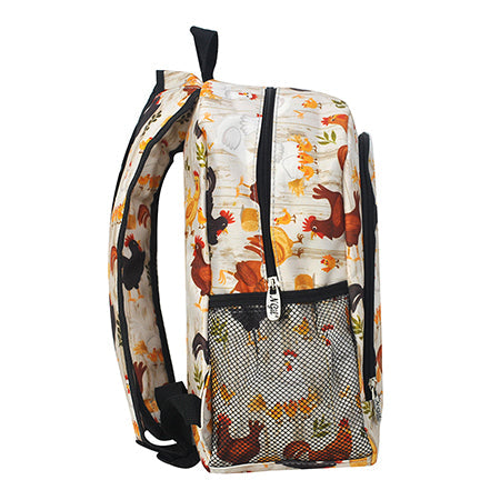 Chicken Farm Medium Size Canvas Backpack