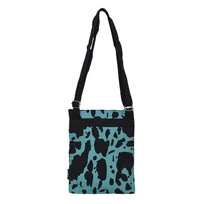 Neon Cow Turquoise Messenger Hipster Bag