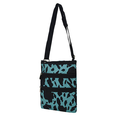 Neon Cow Turquoise Messenger Hipster Bag