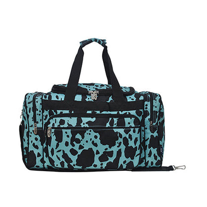 Neon Cow Turquoise Canvas 20" Duffle Bag